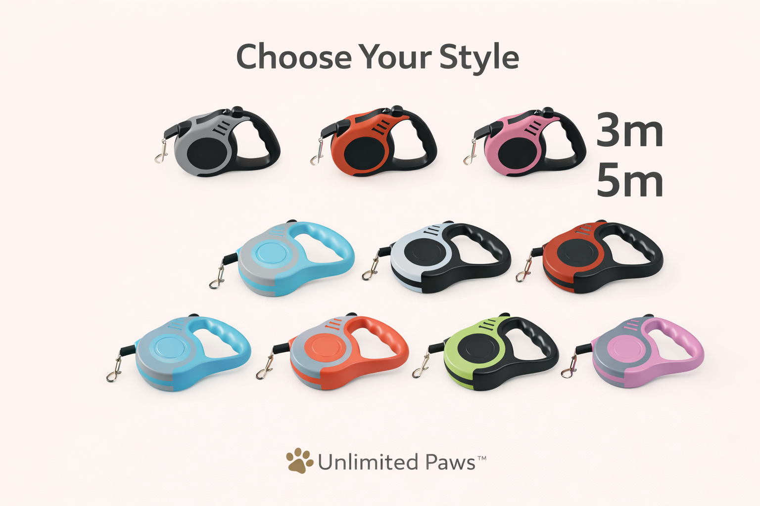 Premium Retractable Dog Leash (3M / 5M)